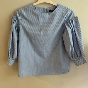 boohoo blue & white gingham top